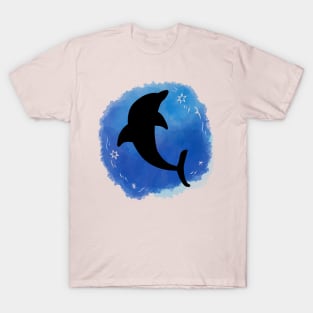 watercolor with dolphin silhouette T-Shirt